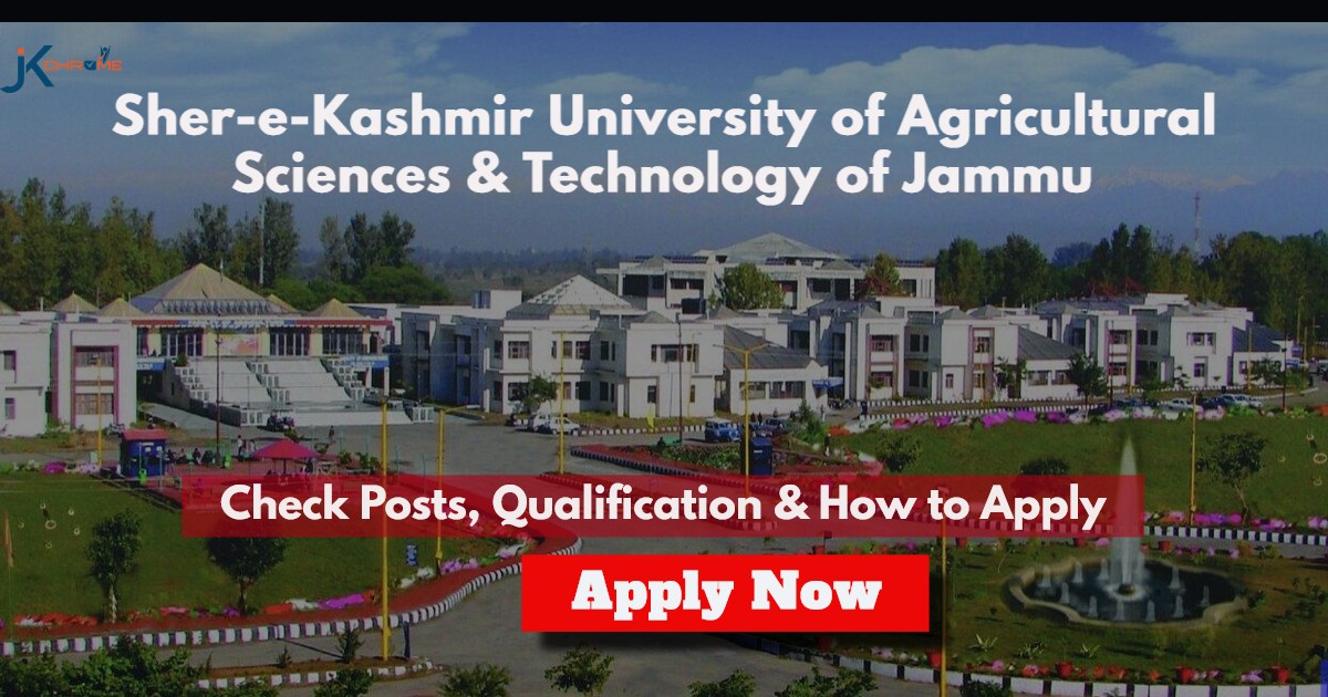 SKUAST Jammu Recruitment 2024 | Job Vacancy in Division of Veterinary Physiology