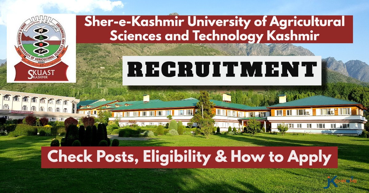 SKUAST Kashmir Recruitment 2024 in Division of Environmental Science, Faculty of Horticulture