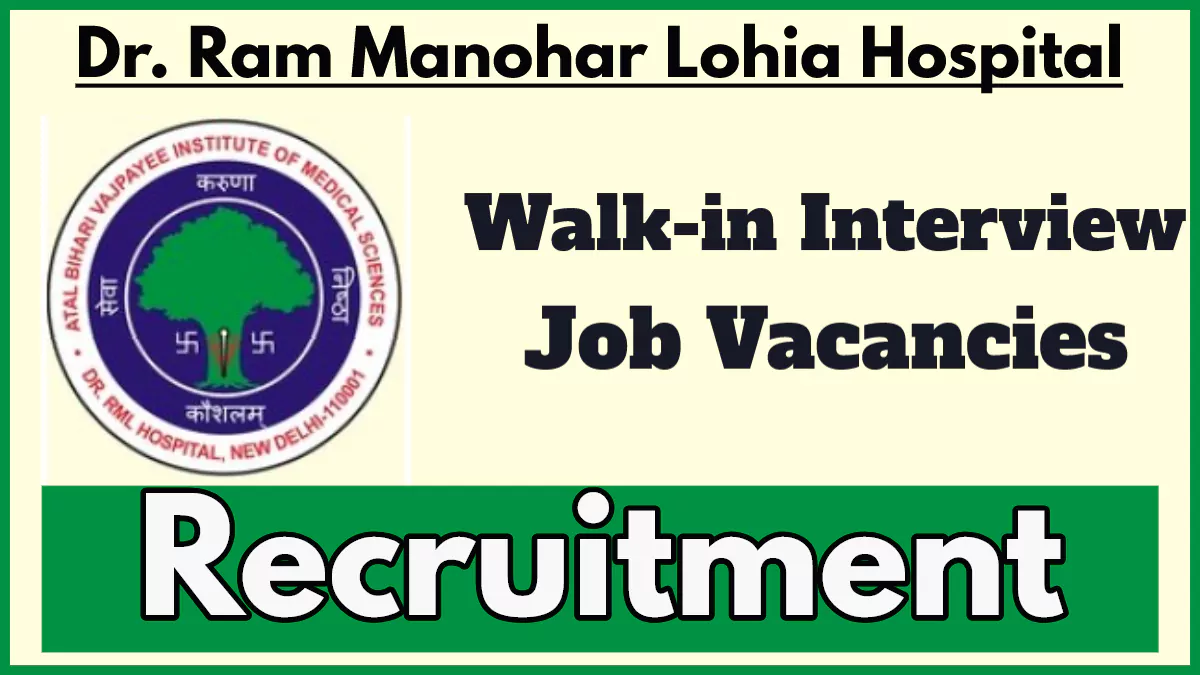 RMLH Recruitment 2024, Apply for Senior Research Fellow and Project Research Scientist-I Posts