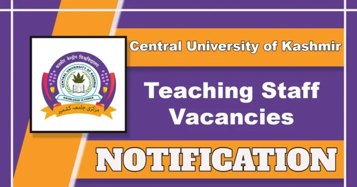 Central University Kashmir 2025 Notification Out for 10 Professor Posts – Apply by 12 May