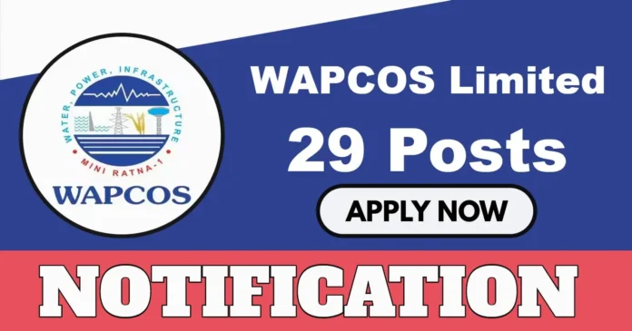 WAPCOS Limited Notification 2025 Out for 29 Expert Positions