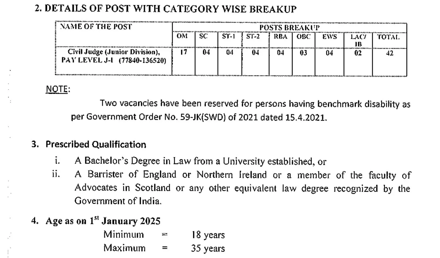 JKPSC Civil Judge (Junior Division) Notification 2025 Released – 42 Vacancies Out, Apply Online