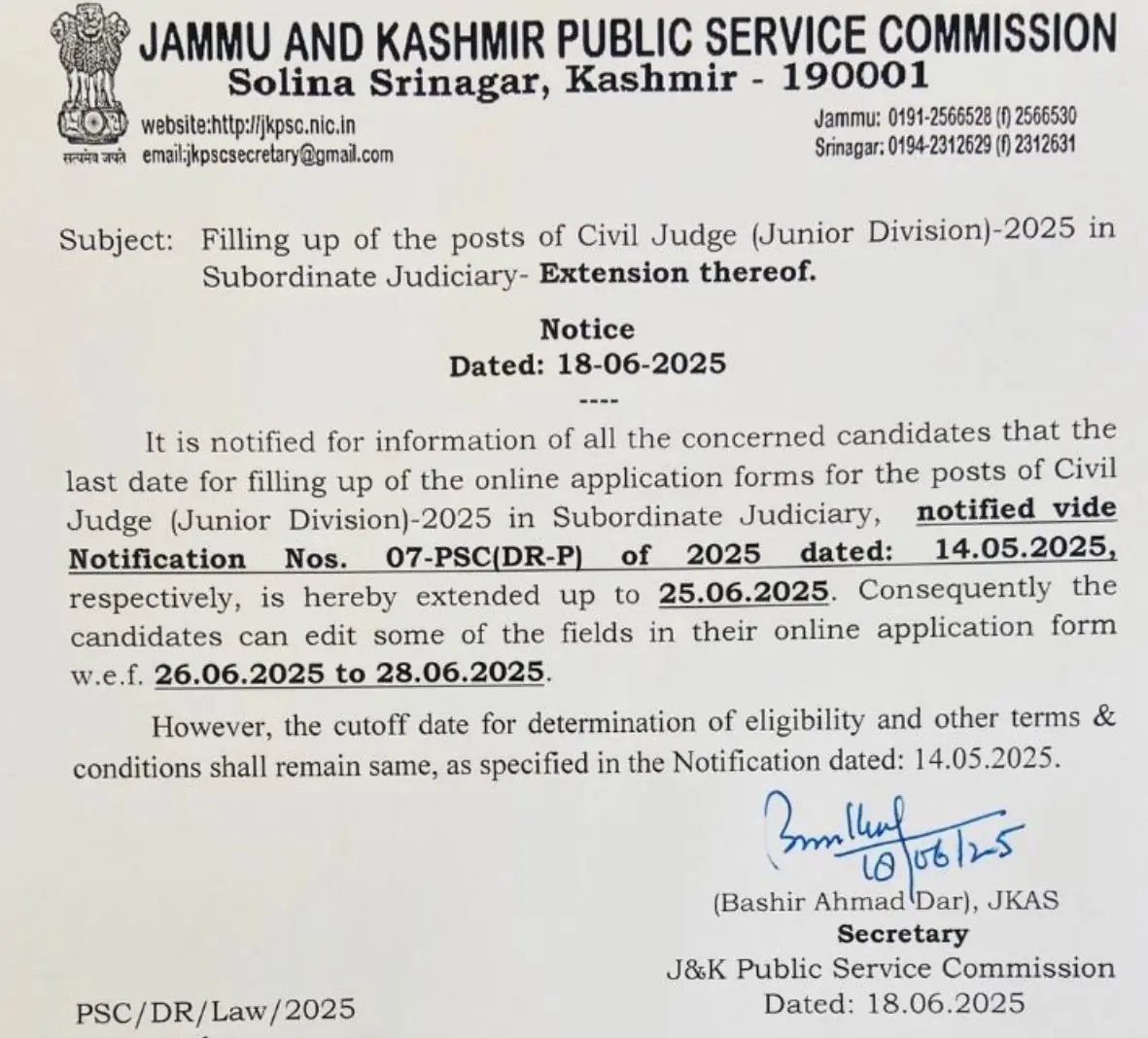JKPSC to fill 42 Vacancies in Subordinate Judiciary, Apply Online Now